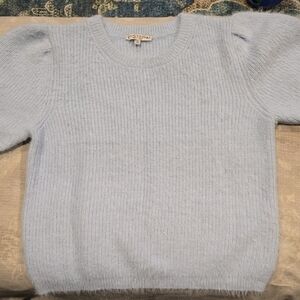 Aritzia Light Blue Puff Sleeve Sweater